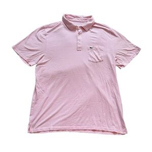 Vineyard Vines Pink & White Striped Polo - Size Large